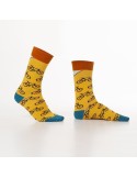 Gelbe Herrensocken mit Fahrradmuster SM05 – Online-Shop – Boutique